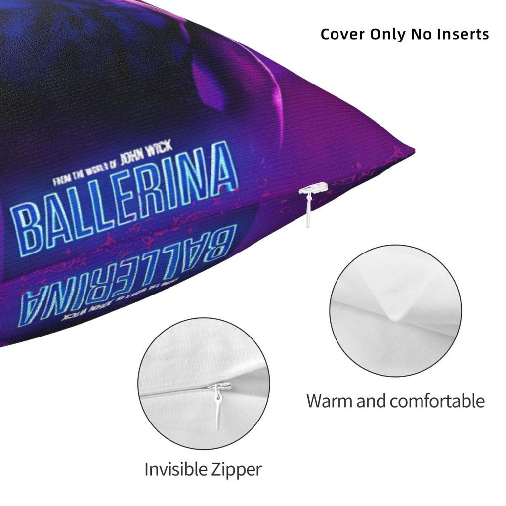 Home Decoration From The World Of John Wick: Ballerina Pillowcases Accessories Movie Pillow Cover Square Multi Size