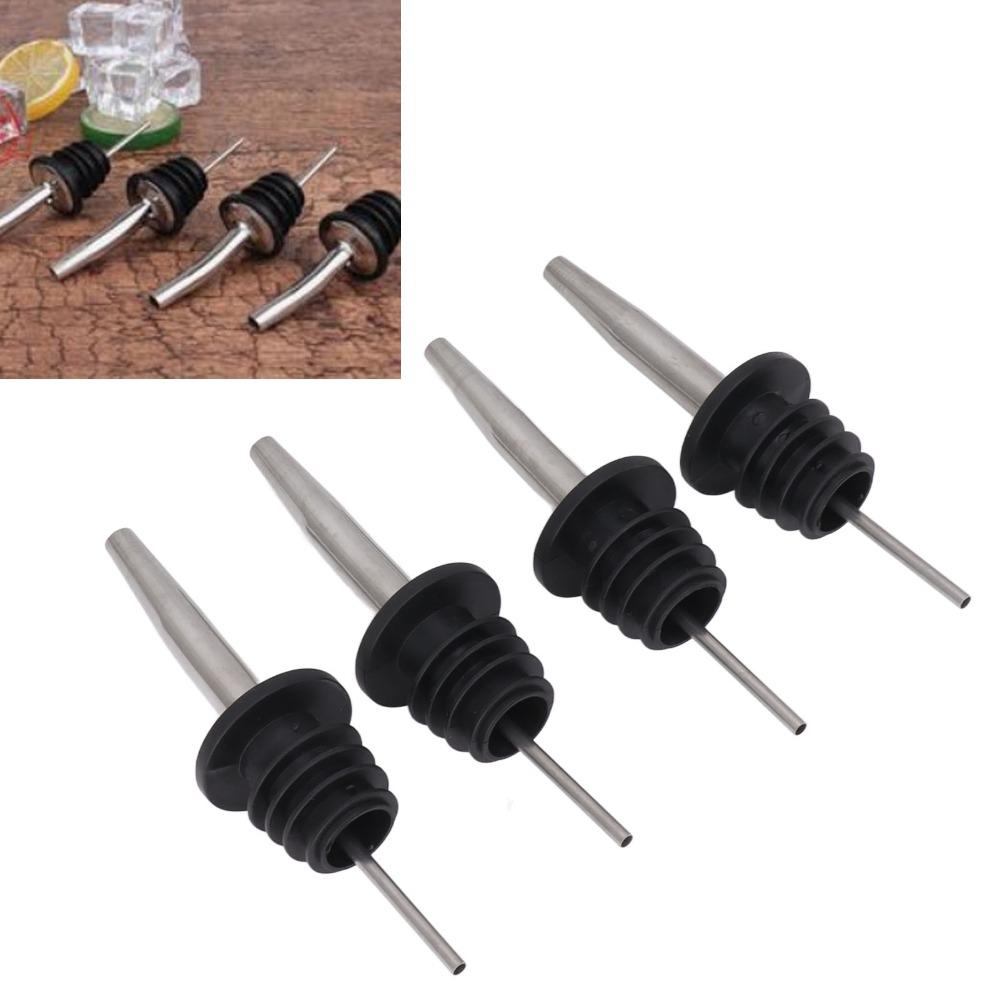 5pcs Tapered Spouts Bottle Pourers Stainless Steel Wine Spout Liquor Pour Spout  Bar Supplies