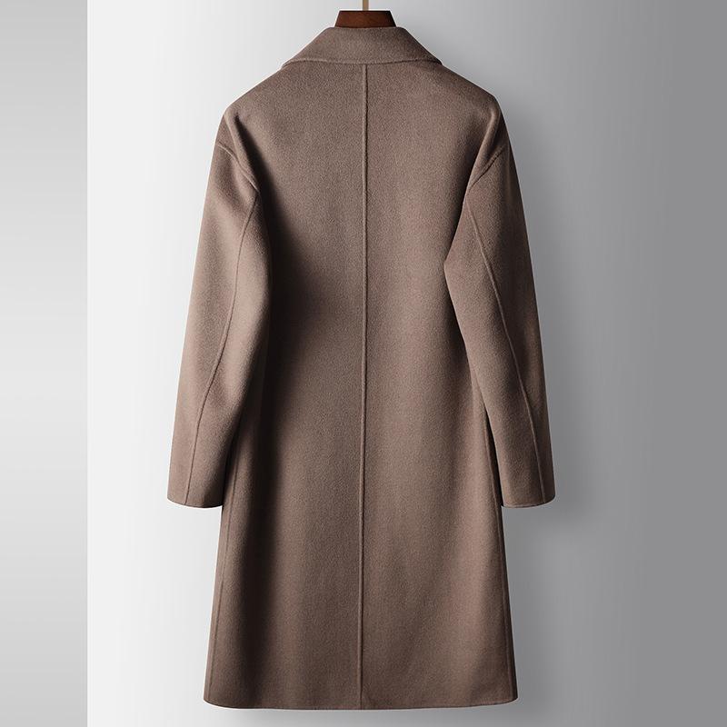 Autumn and Winter Long Double-sided Wool Trench Coat Youth Casual Double-breasted Warm Jacket
