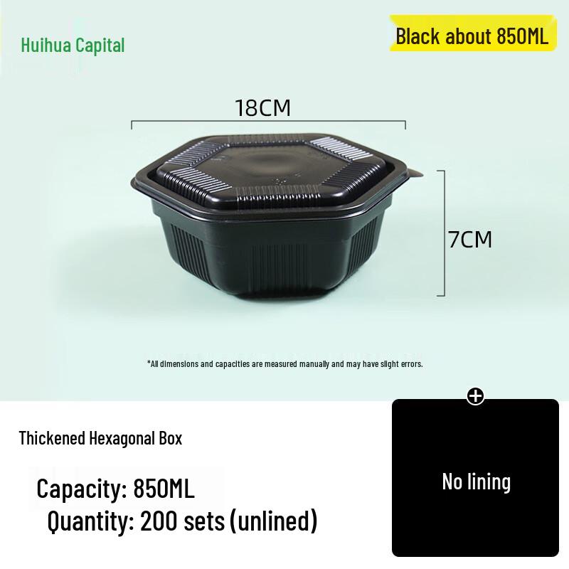 HUIHUADU Disposable Thickened Double-Layer Takeaway Meal Boxes