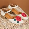 Fashion GKTINOO Women Mother Ladies Female Genuine Leather Sandals Shoes Platform Summer Cool Beach Retro Flowers High Heel Buckle Strap