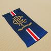 150th Anniversary Golden Emblem Beach Towel, Red and White Striped Quick-Dry Sand-Free Microfiber Bath Towel for Swim and Gym
