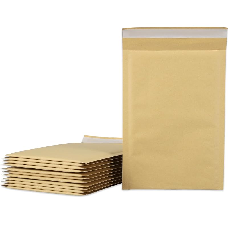 Konya Shoji Cushioned Envelopes, 190x260+50mm, 12-pack, DVD Size, Suitable for Mercari Packaging, Nekoposu, Yu-Packet Post, and Courier Delivery.