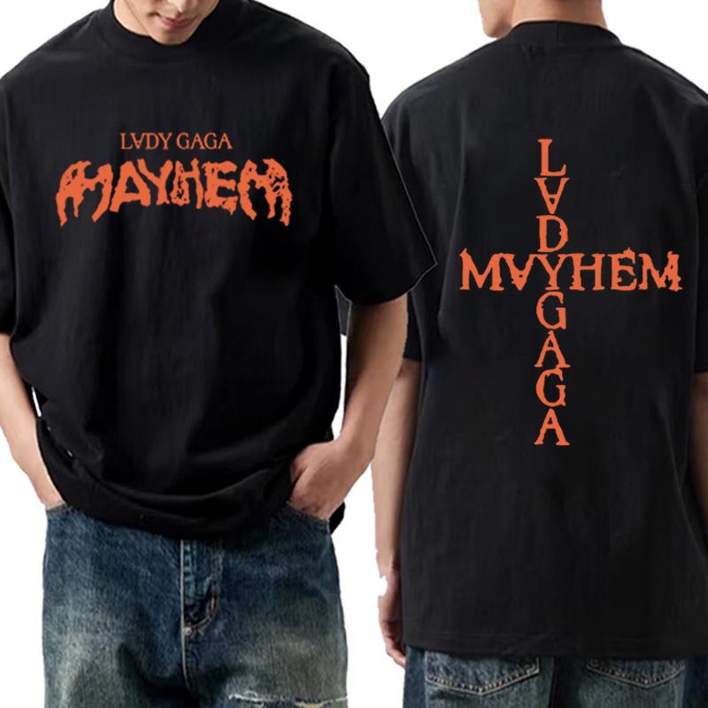 Lady Gaga Mayhem New Album T Shirt men women Oversized 100% Cotton cool Hot sale short sleeve Summer print Unisex plus size tops