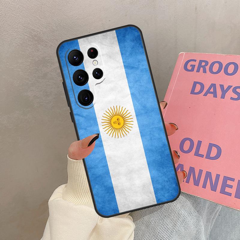 Étui Drapeau Argentine Pour Samsung Galaxy S24 Ultra S20 S21 S22 S23 S25 Ultra S9 S10 Plus S25 FE Housse Coque