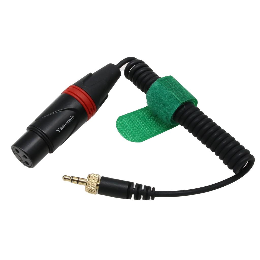 HangTon Microphone Transmitter Audio Cable for Sennheiser SK500 Sony UWP D11 XLR Female Locking TRS Coiled G4, D21, 3-Pin 3.5mm 1/8"