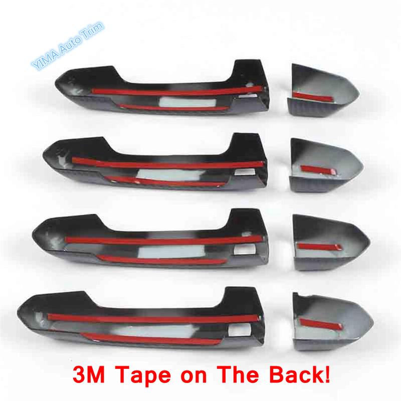 Carbon Fiber Outside Car Door Pull Doorknob Handle Bowl Cover Trim Fit For Cadillac CT5 CT5-V - 2024 Exterior Accessories