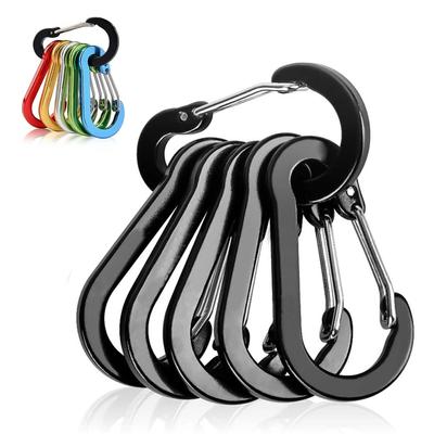 6pcs Backpack Carabiner Keychain Outdoor Camping Hiking Aluminum Alloy D-ring Snap Clip Lock Buckle Hook.