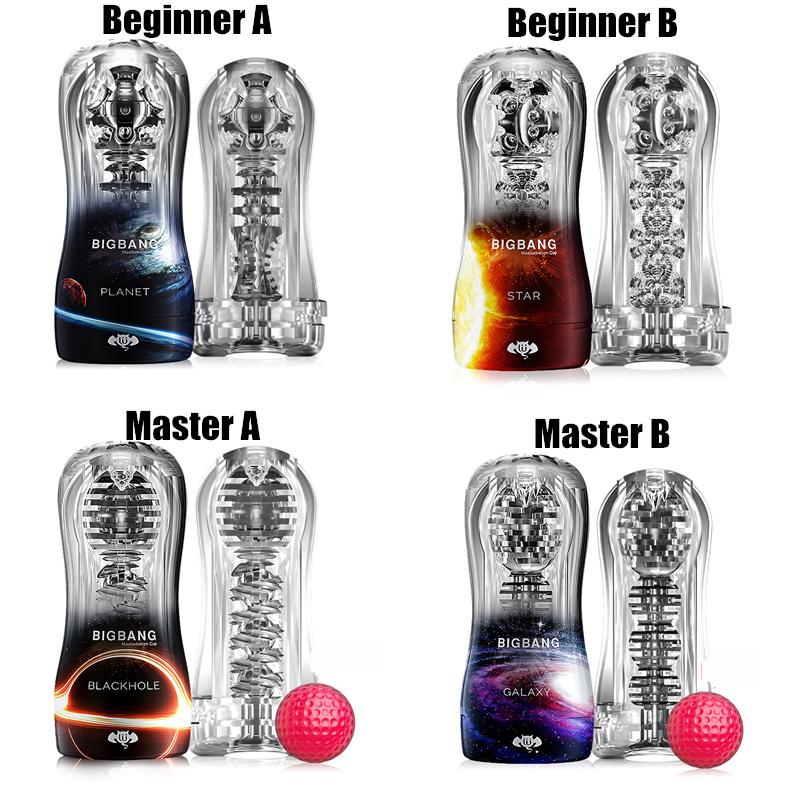 Male Masturbator Cup Soft Pussy Transparent Vagina with Red Ball Sex Toys for Men