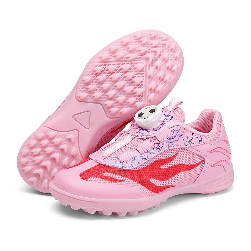 Primary and secondary school students football shoes classmate rotating button children's sports shoes boys and girls tf broken nails football trainin