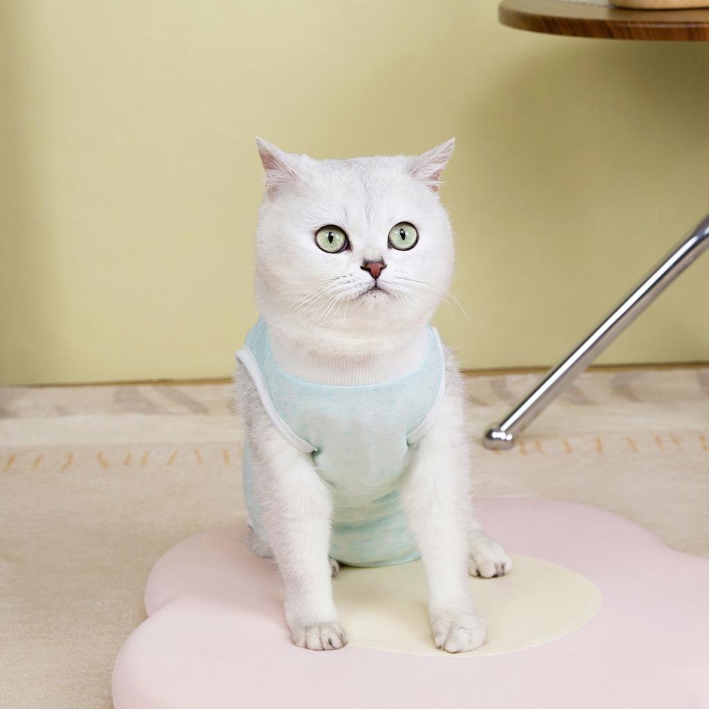Summer Thin Cool and Breathable Cat Clothes Blue Cat Puppet Cat Pet Cat Anti-hair Loss Comfortable Pet Vest