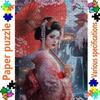 1000pcs Large Adult Jigsaw Puzzle, Multiple Specifications Available, Cardboard Material, Japanese Kimono Lady Scene, Ideal for Family & Couple, Perfe