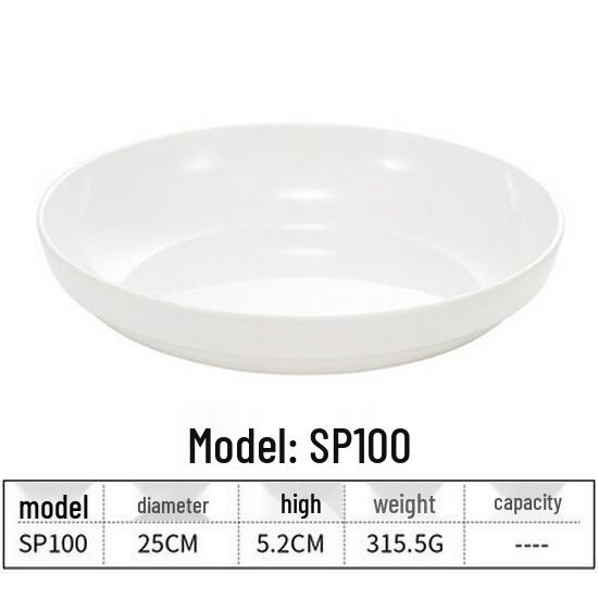 White Melamine Plastic Round Plate for Catering and Restaurant Dining
