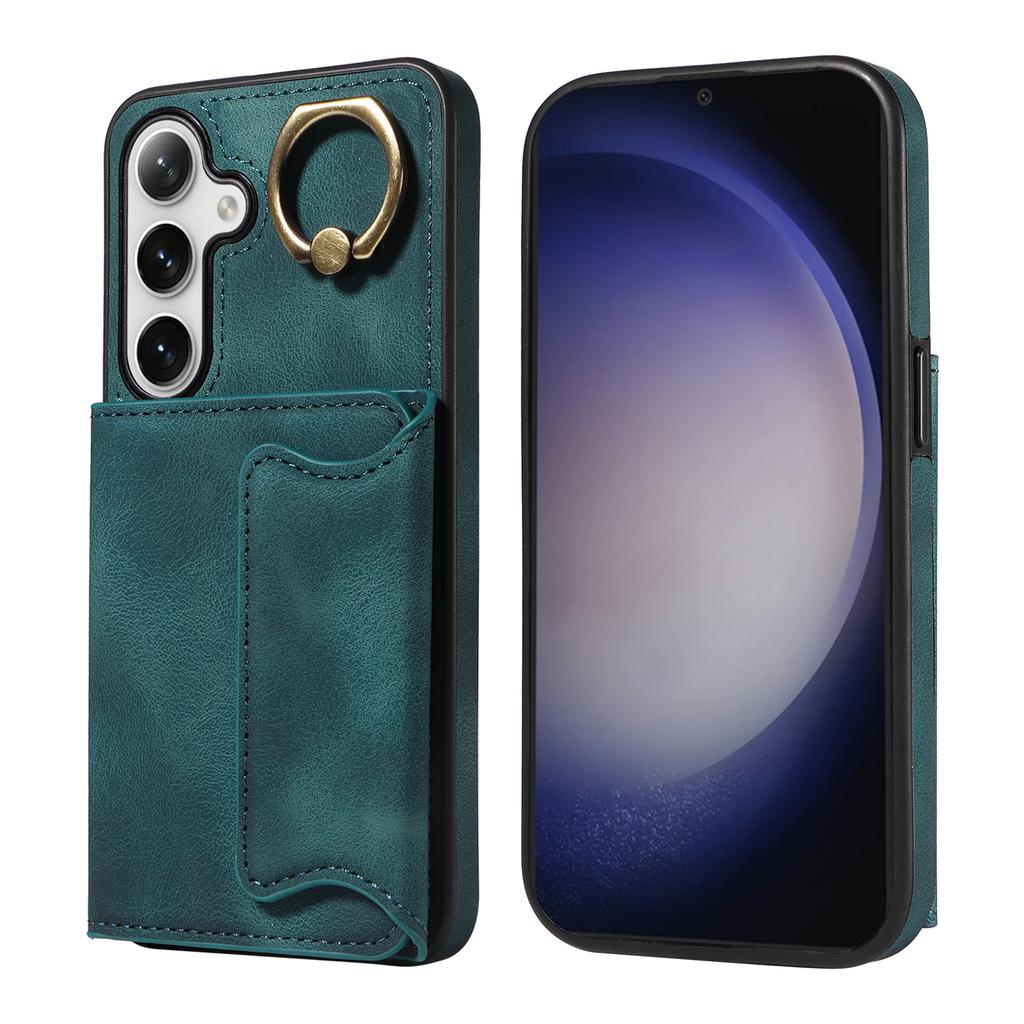 for Samsung Galaxy S24 series.for Samsung Galaxy S24, S24+, S24 Ultra Ring Bracket Card Holder Slots Cover Phone Case