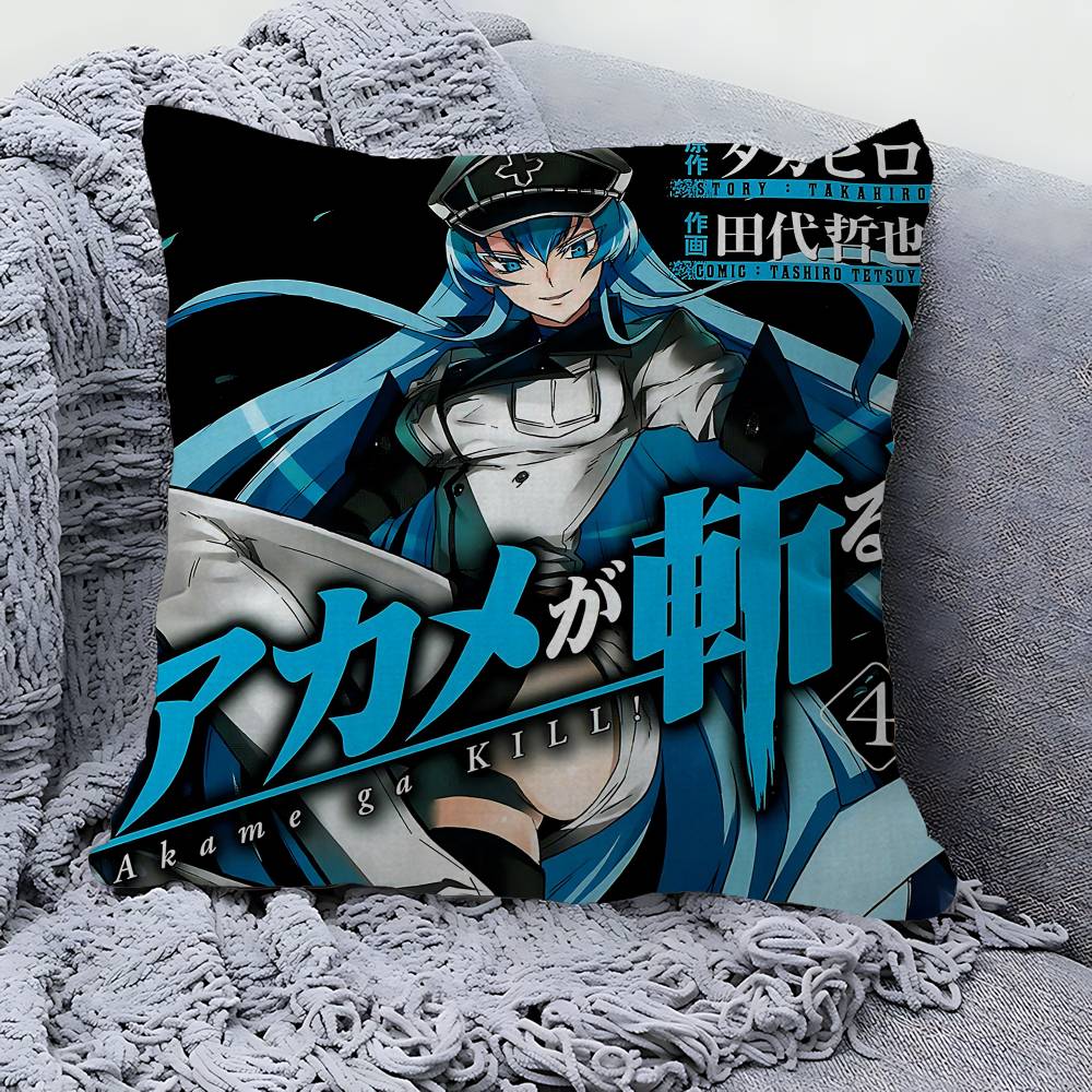 Battle Adventure Manga A-Akame Ga K-Kill Cushion Cover Inches Farmhouse Decor Home Throw Pillow Covers For Couch Decorations