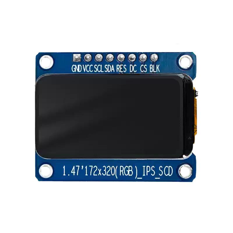 1.47 Inch HD IPS TFT LCD Display Module ST7789 SPI Driver 172x320 Full Color for Industrial Control Display Applications
