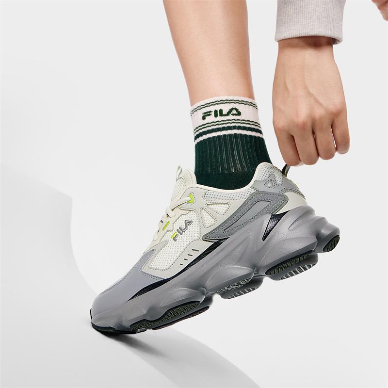 Fila Retro Series Thick Sole Minimalist Low Top Casual Shoes Women Sneaker Fog-Gray Alloy-Gray F12W422111FVV