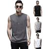 Men Vest Sleeveless Round Neck Tops Wide Shoulder Quick-Drying Sports Straps Pure Color Casual Tank Tops