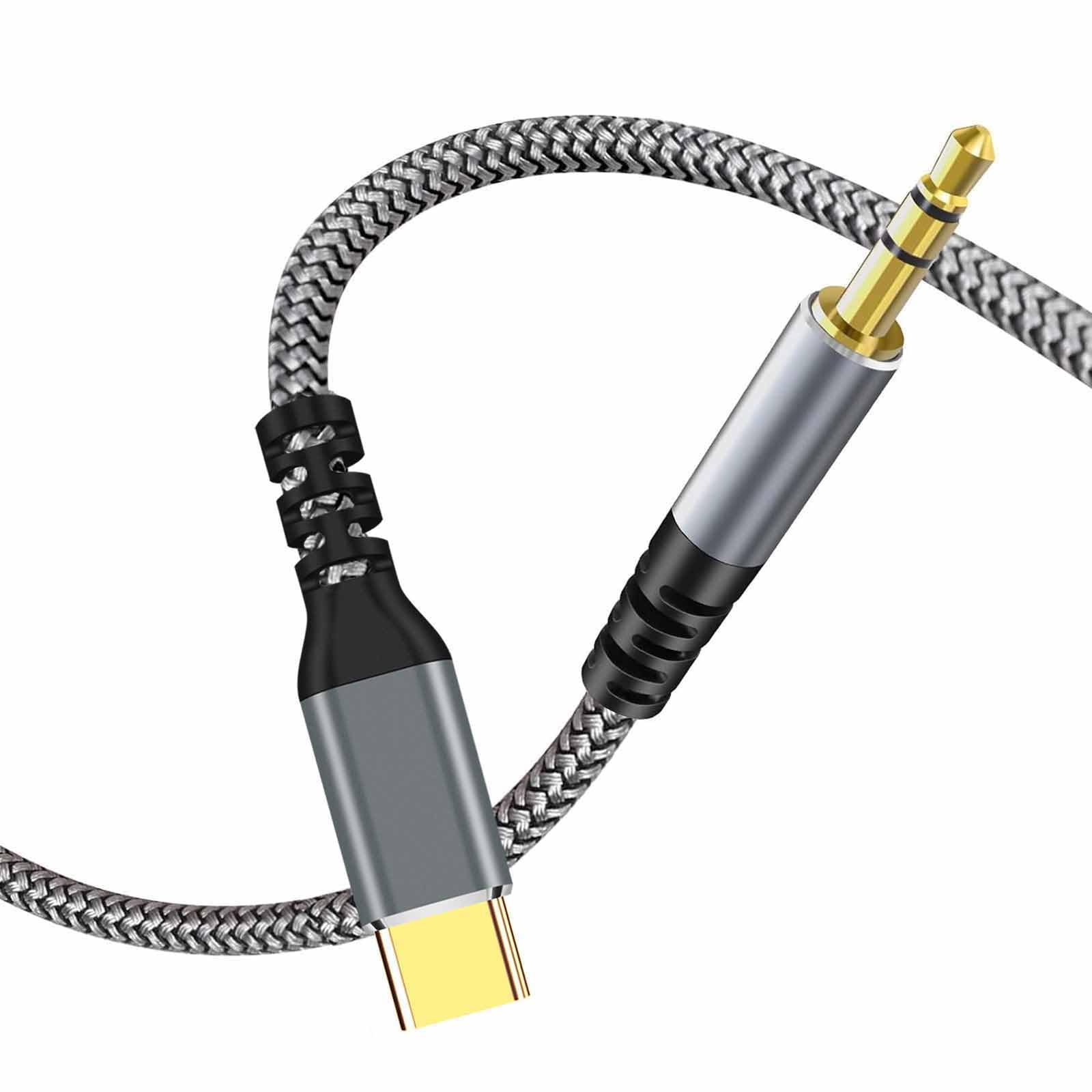 

MFi USB C - кабель-переходник AUX Cable Type C - аудиокабель из нейлона, высокая совместимость с iPhone Audio [сертифицировано 2024] 3,5 мм 1,2 м 3,5 мм оплетка,