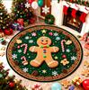 Christmas Tree Pattern Rugs for Bedroom Round Living Room Decoration Red Carpet Soft Study Floor Mat Washable Home Anti-slip Rug