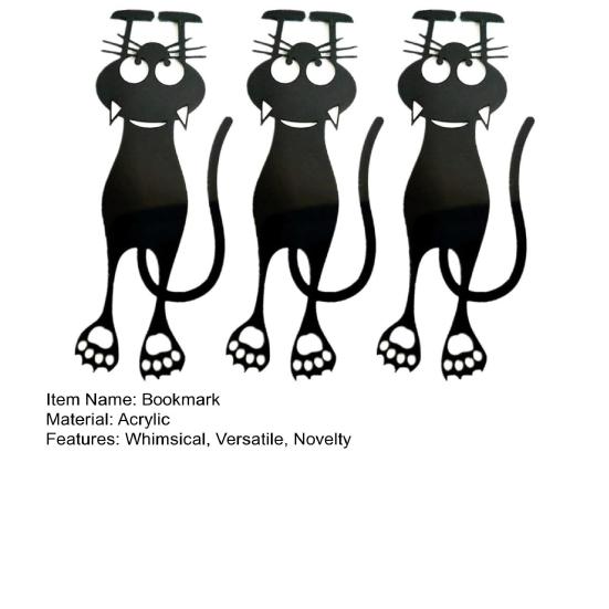 Creative Stationery Bookmarks Curious Cat Bookmark Funny Acrylic Book Clip Transparent Page Holder for Readers Book Lovers