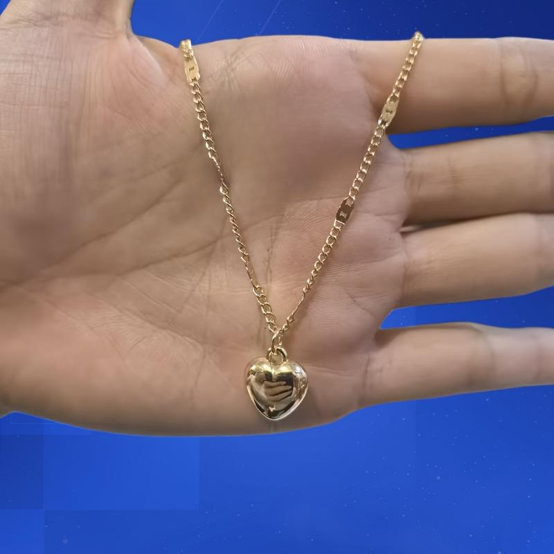 Przesadzony Metalowy Naszyjnik Choker z Dużym Sercem Dla Kobiet Elegancki Minimalizm Złoty Łańcuszek Biżuteria Świąteczna Prezenty dla Dziewczyn
