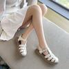Mori Roman sandals women's thick soles summer 2025 new retro baotou woven hollow pig cage shoes women