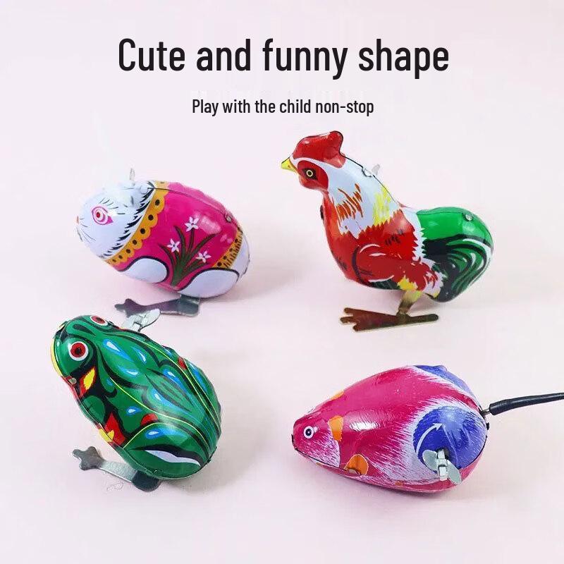 Wind-Up Tin Frog Toy Set