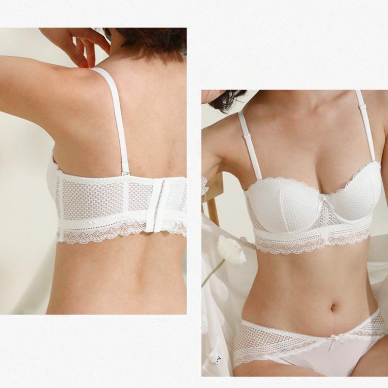 Lenjerie de corp pentru femei Sutien de vară din dantelă franceză Sutien sexy cu inel din oțel moale adunat pentru fete