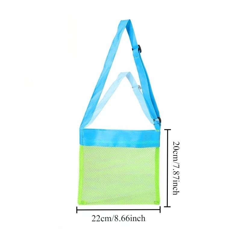 Beach Shell Toy Storage Bag Children's Beach Dredging Tools Storage Bag Buckle Adjustable Mesh Bag Bag Organizer