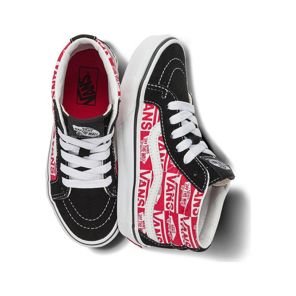 Vans Sk8 - Mid Reissue Comfortable Simple Mid-Top Kids Skate Shoes Kids Sneaker Black Red VN000BVPBRR