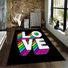 Rainbow LOVE Design 3-Piece Carpet Non-slip Rug Suitable for Living Room and Bedroom Sofas