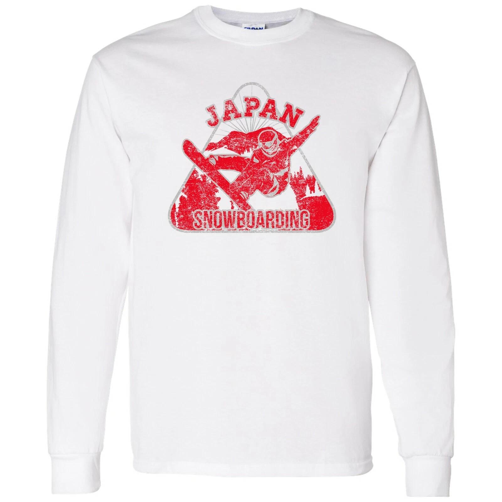 Japan Snowboarding - Winter Sports Long Sleeve T-Shirt - White 4XL