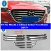 Chrome Front Center Bumper Grille Grill Mesh Strips Decor Cover Trim For Mazda 3 AXELA Sedan Hatchback 2017 2018 Car Accessories