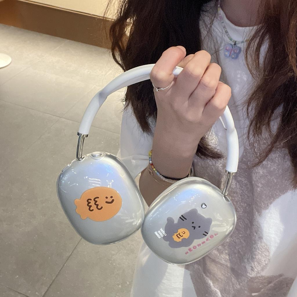 Korea Love for AirPods Max Apple Earphone Case High Transparent Tpu Headset All-inclusive Transparent Protective Case
