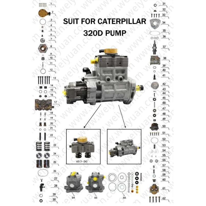 6pcs/lot Plunger core,Size 7.998mm~8.007mm,for CAT 320D 326-4635 Fuel Pump, Common Rail Diesel Fuel Engine Injection System Part