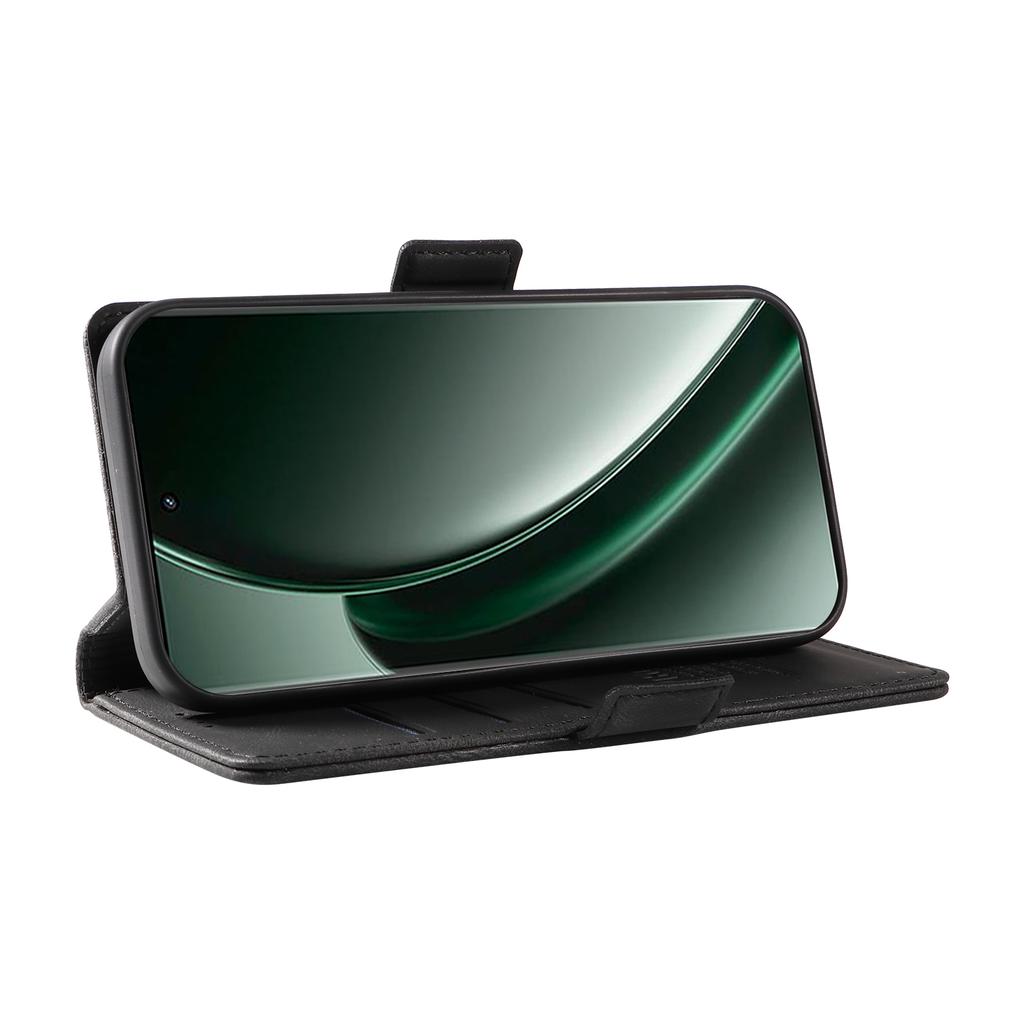 For Realme GT 6 5G Case PU Leather Phone Cover with Card Holder Side Magnetic Clasps