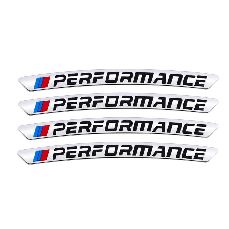 Aluminum Car Wheel Hub Badge Tire Rim Stickers Decoration Accessories For BMW Performance F30 F10 E90 F20 E46 E60 E70 E39 E36
