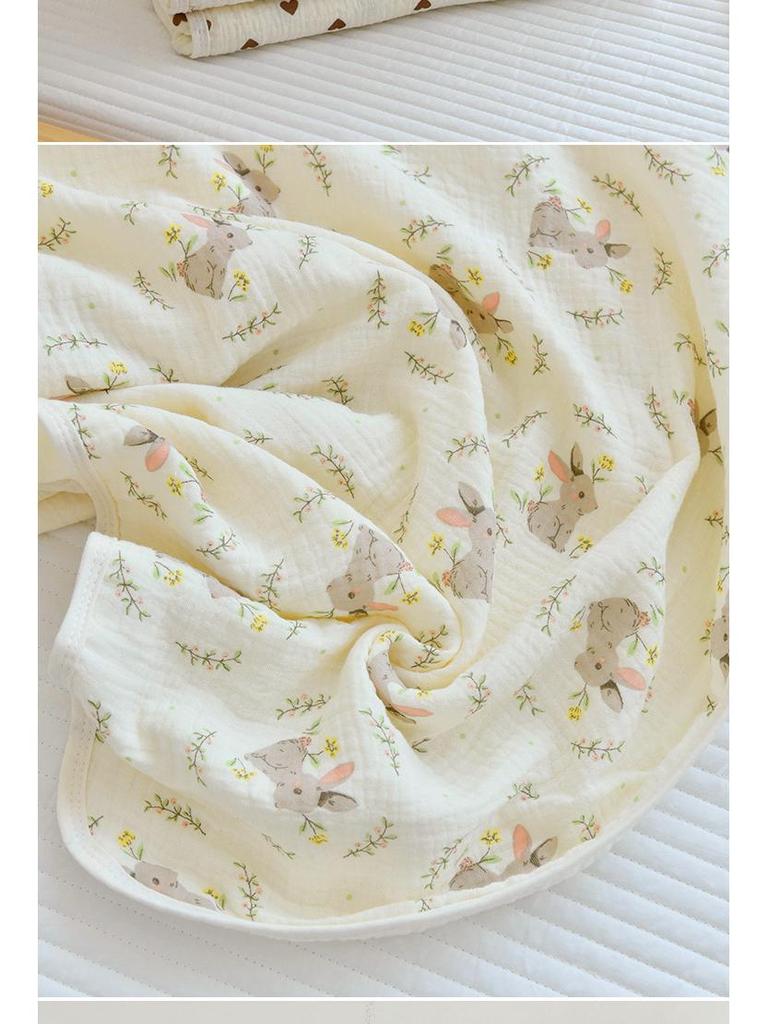 Newborn Infant Hooded Cotton Gauze Bath Towel & Swaddle Blanket