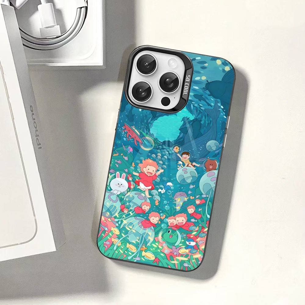 Japanese Cute P-Ponyo Movie On The Cliff For IPhone 17 16 15 14 13 12 11 Pro Max Plus Matte Color Back Phone Cover