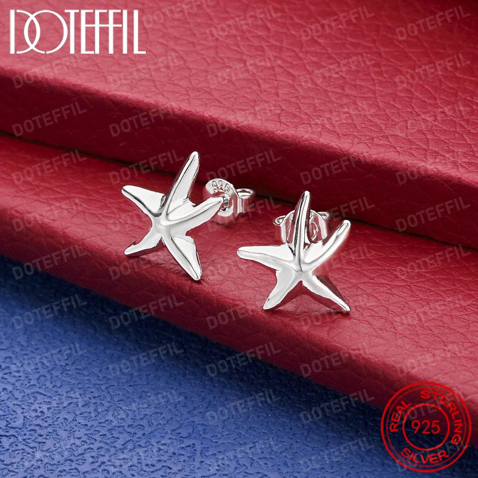 Xiaomi 925 Sterling Silver Delicate Starfish Earrings for Women, Fashionable Party Wedding Jewelry Party Gift
