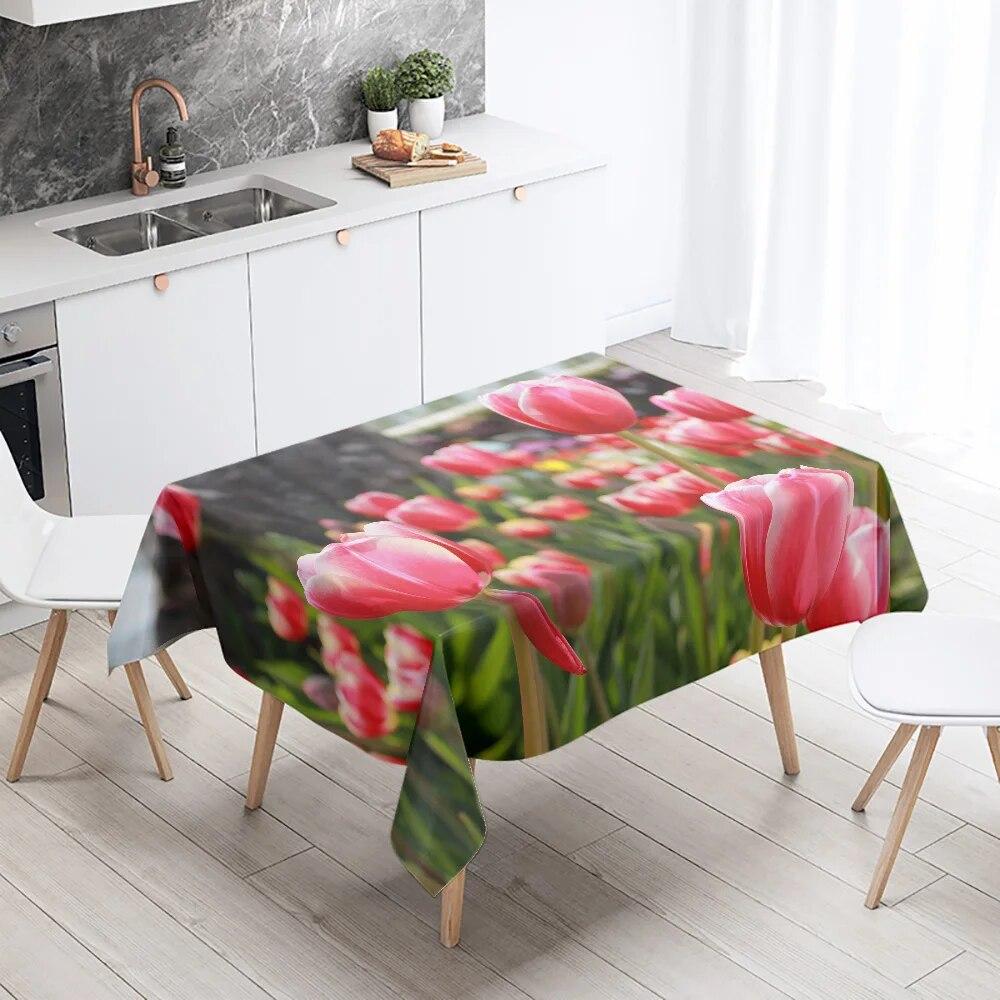 

Цветочная скатерть роза тюльпан ресторан украшение стола свадьба противообрастающая прямоугольная 40x70cm