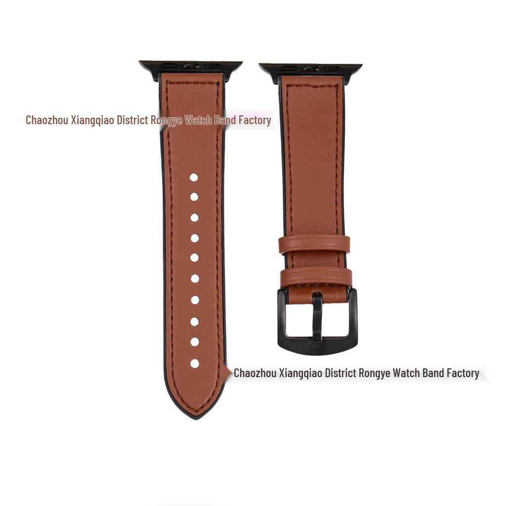 Compatible Silicone Leather Straps for Apple Watch Series 3-8
