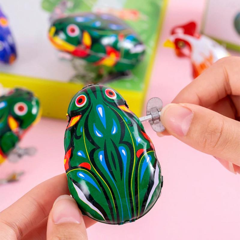 Classic Tin Clockwork Clockwork Toy Jumping Frog Children'S Vintage Toy Boy Boy Education Baby Baby Classic Toy Wind Up Toys