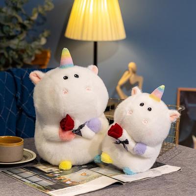 Valentinstag Rosen Einhorn Plüschtier Niedliche Europäische Nerz Plüsch Einhorn Puppe Geschenk für Freundin