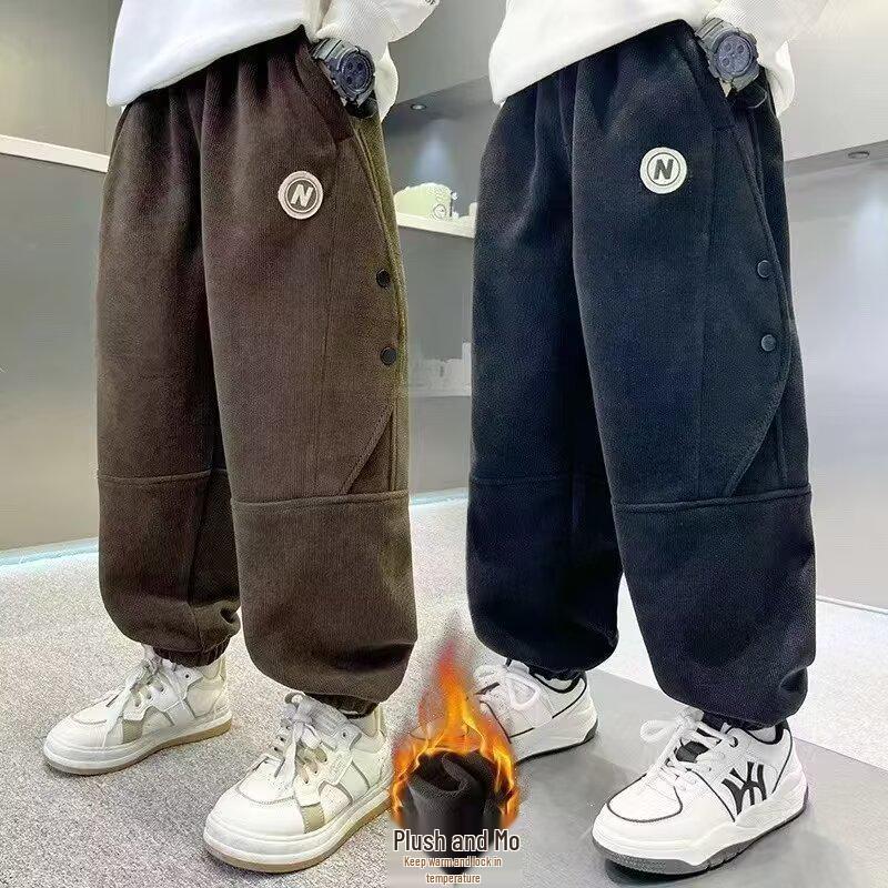 

2025 Мальчиковые брюки карго в корейском стиле: Повседневные весенне-осенние длинные брюки для детей 150 cm