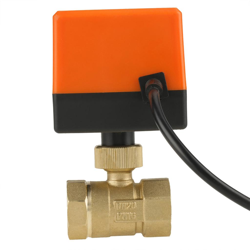 DC12V G3 4  DN20 2 Way Brass Motorized Actuator Ball Valve for Air Conditioner