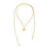Design Sense Ccb Broken Silver Beaded Long Necklace, Fashionable Love Special-Shaped Pendant, Fringed Winding Neck Chain