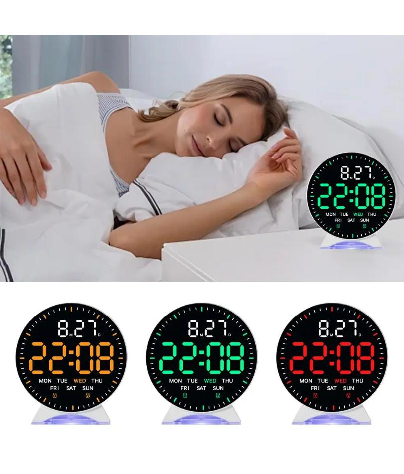 LED Digital Wall Clocks Multifunctional Electronic Clock Alarm Clock High-definition Display Multiple Brightness Night Light