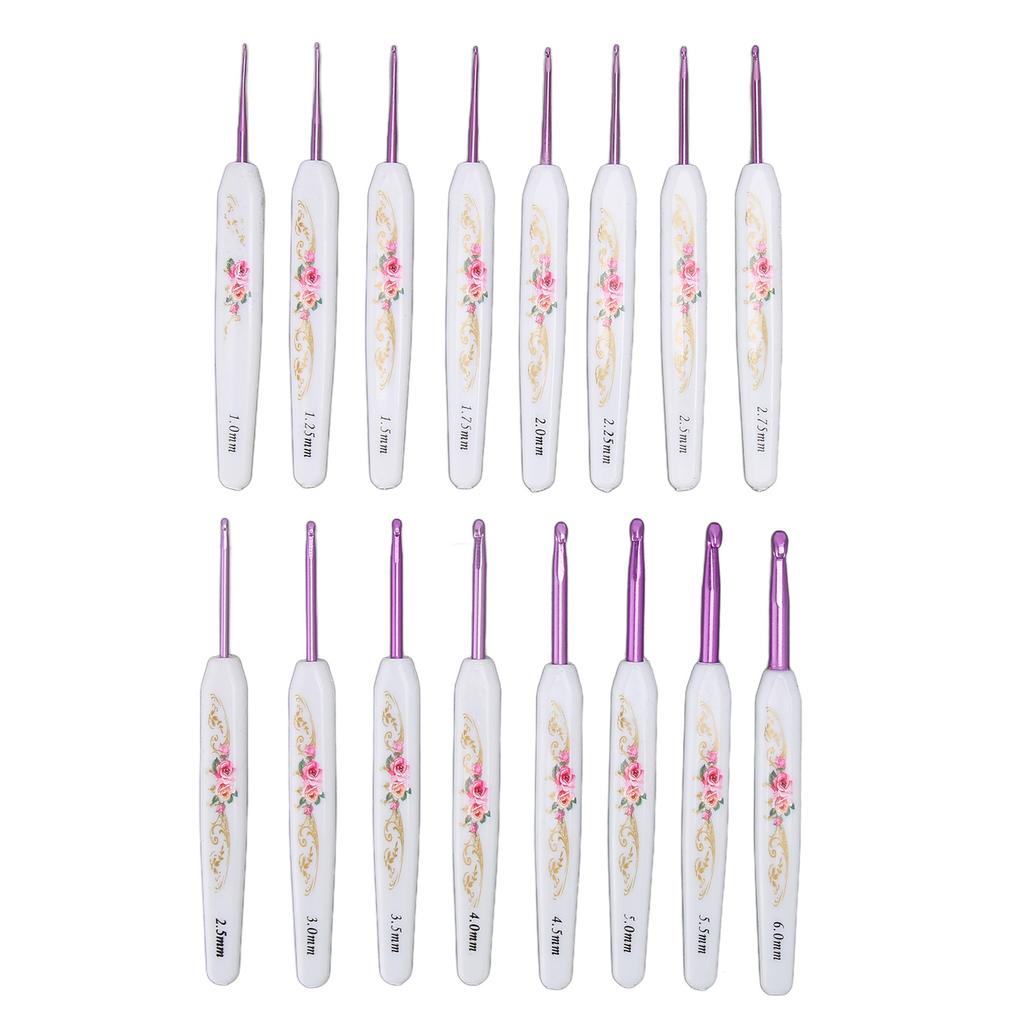 16 Stück Häkelnadeln Set Ergonomisches Häkelnadeln Set Mehrzweck Häkelnadeln mit Etui für DIY Handstricken